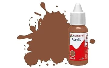 Humbrol Model Paint - DB0186 No 186 Brown - Matt (14ml), Acrylic for Models, Plastic, Metal, Wood, Glass, Ceramics and More, Touch Up - Hobby Bottle for Craft Kits