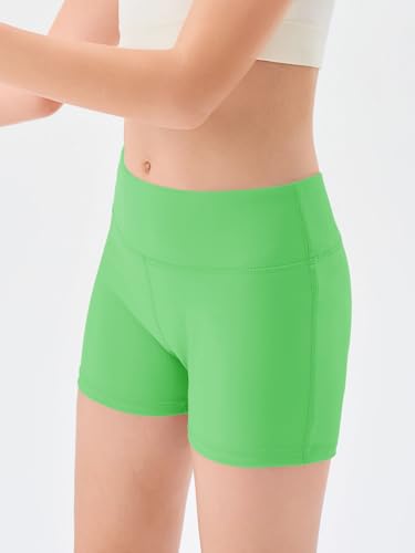 Image of Haloumoning Girls Athletic Shorts Kids High Waisted Yoga Dance Biker Shorts Comfy Gymnastics Shorts 5-14Y