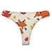 XUTSAKDCJ Comfortable Fall Maple Leaves Autumn Foxes Seamless Thongs for Women, No Show Thong Workout Yoga Gym Underwear Fashion G-string
