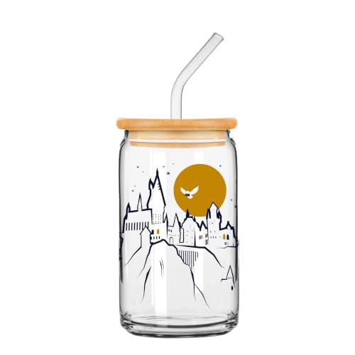 Image of Silver Buffalo Harry Potter Hogwarts Castle Glass Tumbler, 16oz