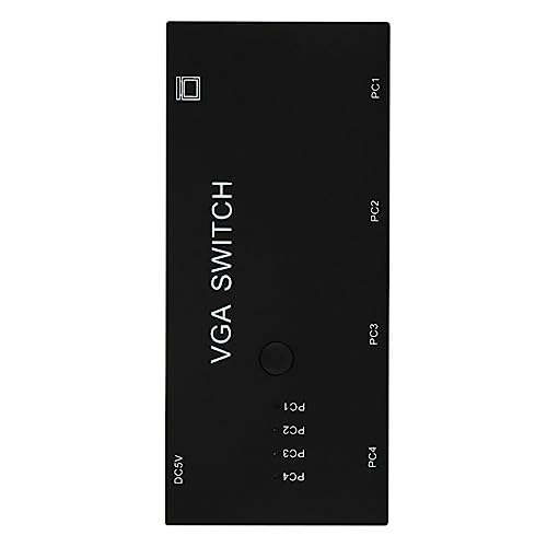 Suckoo 4 Way VGA Video switcher 4 in 1 Out 1 in 4 Out bi Directional interconvertible HD Video Sharer Bandwidth 500Mhz Computer Host External VGA TV Monitor Projector selector Switch Box 1920@1080P