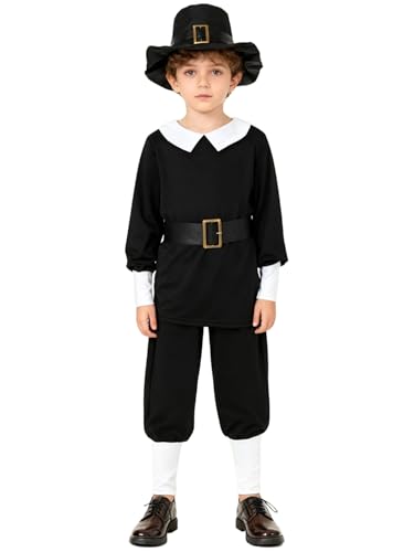Freebily Disfraz Colonial Para Niños Traje De Charro Mariachi Niños Disfraz De Pionero Colonial Traje De Época Pobre Para Carnaval Halloween Negro 8-10 años