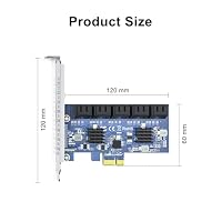 10Gtek 10-Port PCIe SATA 3.0 Expansion Card, x1 Lane with 10 SATA Data Cables, Supports 6Gbps SSD/HDD Storage Upgrade for Desktop PC – Ansicht 3