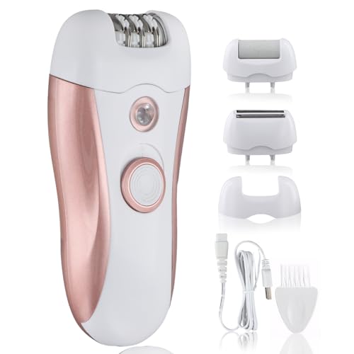 Mapille Epilierer Damen 3-in-1, Kabelloser Elektrischer Haarentferner mit LED-Licht, Nass & Trocken, 2 Geschwindigkeiten, Epeliergerät Körper für Gesicht, Beine, Achseln & Bikini, USB Wiederaufladbar