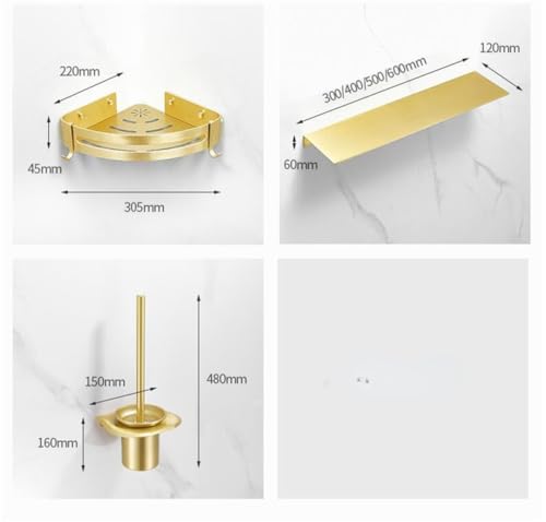Porte-papier brossé et accessoires étagère d'angle salle de bain - 8