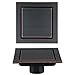 RANDOM 6-inch SUS304 Stainless Steel Square Shower Floor Drain with Tile Insert Grate Removable Multipurpose Invisible Look or Flat Cover,Oil Rubbed Bronze. (Oil Rubbed Bronze)