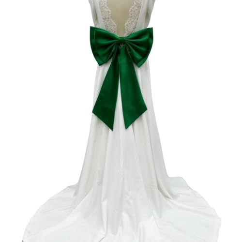 Grande traîne amovible pour femme avec nœud en satin vert de 55,9 cm de large