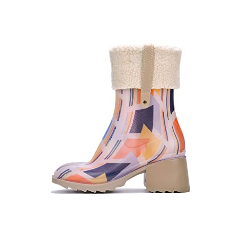Cape Robbin Chrisma Sexy Chunky Combat Boots for Women, Square Toe Ankle-high Booties, Multi, 5