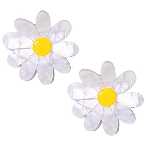 Vokone Flower Claw Clip Acrylic Daisy Sunflower Claw Hair Clip for Women Hair Jaw Grip Strong Holder for Thick Thin Hair (Daisy) Cover