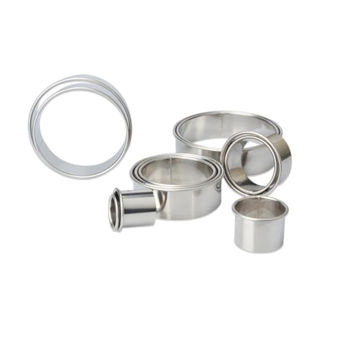 Mipcase 12 Peças Cortador De Biscoitos Redondo Moldes De Biscoitos Molde De Rosquinha Mousse Ferrame