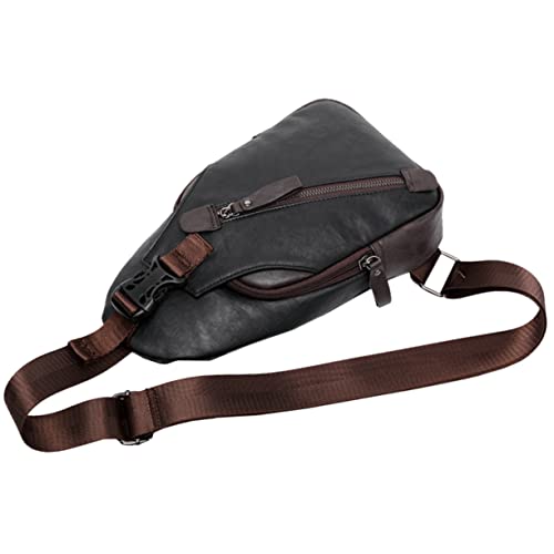 Paquet bandoulière pour homme noir léger - Sac de poitrine polyvalent pour voyage et quotidien