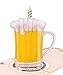 Produktbild MOKIO® Pop-Up Karte  Bier mit Kerze  lustige 3D Grußkarte zum Geburtstag, Bier Geburtstagskarte mit Umschlag