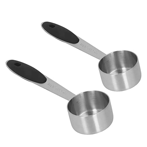 Okuyonic 2Pcs Coffee Scoop, Round 1/8 Cup Measuring Cup, 30ml Capacity Measuring Spoon, Stainless Steel Measuring Cups for Shop, Home