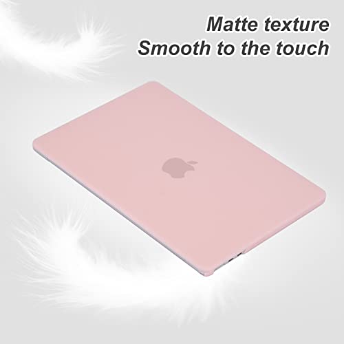 EooCoo Compatible with New MacBook Air 13.6 inch Case 2022 2023 Release A2681 M2 Chip with Retina Display,Pink Plastic Hard Shell Case + Silicone Keyboard Skin Cover + Screen Protector - Pink