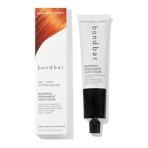 Bondbar 8RC Light Copper Blonde Bonding Permanent Creme Hair Color, Repairing hair dye for all hair types, Vegan, Built in Bonding, 2.05 Oz Cover