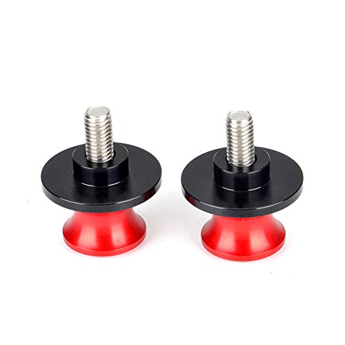 Goldfire 2Pcs 8Mm M8 X1.5 Motorcycle Swing Arm Sliders Spools Cnc Swing Arm Stand Screw For Kawasaki Z650 Z800 Z900 Z1000 (Red) #TOP1
