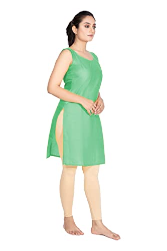 Image of Women's Cotton Long Camisole for Kurti /Suit Slip /Long Inner /Samij for Women Sameej /Knee Length Inner Wear /Sameez /Kurti Slip /Round Neck /Invisible