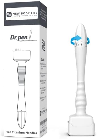 Dr.Pen Adjustable Microneedling Derma Stamp - Professional Microneedle Dermapen for Hair, Beard Growth - Amazing Skin Pen for Face - 140 Titanium Pins - Best Derma Roller Alternative