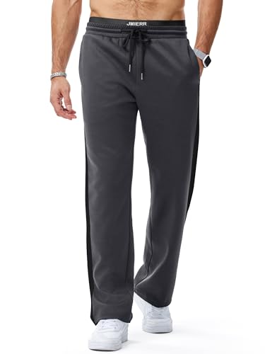 JMIERR Men's Sweatpants Color Block Stripes Tapered Trousers Drawstring Waist Casual Stretch Track Pants