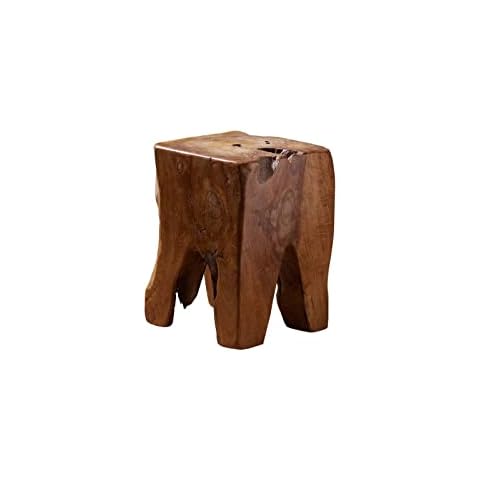 Tabouret UNIKA #155 en Teck Massif Cover