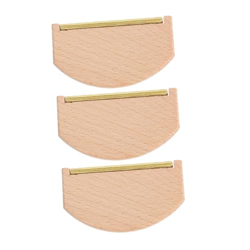 Holibanna Peine para Quitar Bolitas de Suéteres y Prendas de Lana Quitapelusas Manual Mango de Madera 3 Piezas Tira de Cobre Dorado Portátil para Limpieza en Casa y Viajes