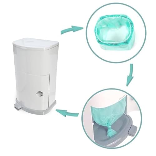 Image of Diaper Pail Liner Refills Bags Compatible with Janibell Akord 330 Series Adult Diaper System, Diaper Disposal Liner Refills，Lightly Scented - 4pack (Green)
