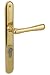 Produktbild Gedotec Türdrücker-Garnitur Messing Drückergarnitur Antik Türbeschlag Vintage Türgriff Zimmertüren - Elegant | Messing poliert | PZ - Zylinder | 1 Set - Design Langschild-Garnitur inkl. Schrauben