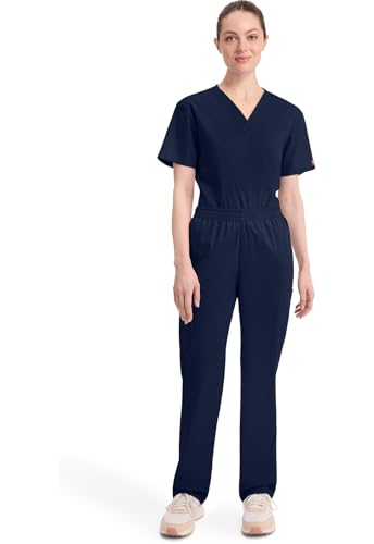 Dickies EDS Signature Scrubs dla kobiet, elastyczne spodnie cargo dla kobiet z miękkiej szczotkowanej popeliny 86106, granatowy, L