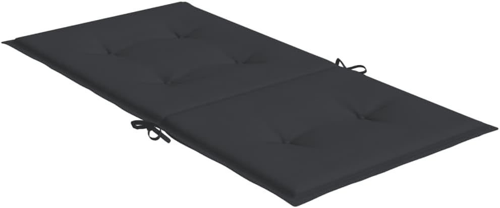 Lowback Chair Cushion Set of 2 Black Oxford Fabric, 19.7 x 39.4 Inch Lowback Chair Cushions with Removable Cover for Patio and Garden