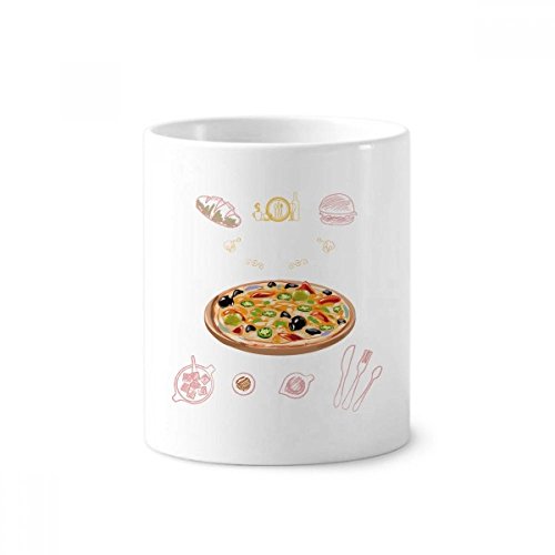 Céramique porte-brosse à dents Italie pizza pot à stylo pour décoration cuisine et bureau créatif