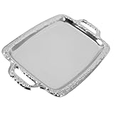 Plateau en argent classique : ces plateaux en métal sont spacieux et portables et ce plateau de service en métal est également un bon choix pour vos amis, plateau de service à