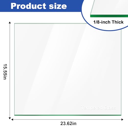 240350608 AP2115928 Refrigerator Crisper Drawer Cover Insert, Refrigerator Glass Replacement for Frigidaire Kenmore, White-Westinghouse, Crosley Glass Shelf Replacement - 24" x 15.5"