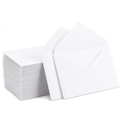 Mini Envelopes Small Assorted Colored Envelopes For Gift Card, Business Card 4"x 2.7" (White, 120 Pack)