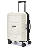 BAGSMART Carry-On Luggage 20' Expandable Spinner 22x14x9,White