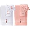   6-Pcs-Christmas-Bath-Towels-Set-Pink-and-White-100-Cotton-Hand-Towels-Christmas-Fingertip-Towels-for-Bathroom-Soft-and-Absorbent-Holiday-Towels-for-Kids-Girls-Toddler-Women