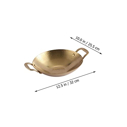 Wok de acero inoxidable con doble asa acabado martillado miniatura 2