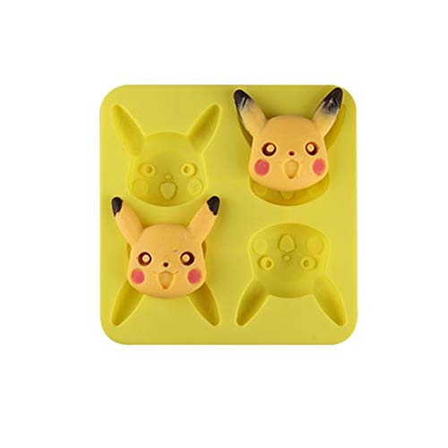 pikachu cake pan - 4-in-1 Silicone Pokemon Mousse Cake Mold, Pikachu Ice Pastry Mold Trays for Baking,Icing and DIY