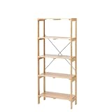 カインズ(CAINZ) 木製ラック 5段 ナチュラル 幅67cm 奥行30cm 高さ160.8cm 天然木 棚移動可能 凹凸のないフラット板 オープンシェルフ ラック 収納