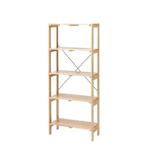 カインズ(CAINZ) 木製ラック 5段 ナチュラル 幅67cm 奥行30cm 高さ160.8cm 天然木 棚移動可能 凹凸のないフラット板 オープンシェルフ ラック 収納