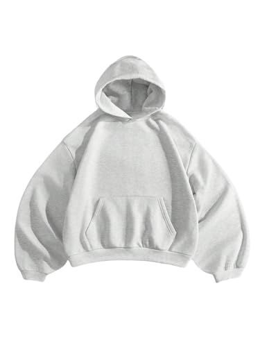 SOLY HUX Men's Hoodies Pullover Long Sleeve Drop Shoulder Basic Hooded Sweatshirts with Pocket Fall Outfits