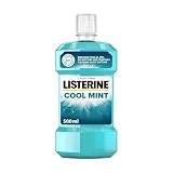 LISTERINE Cool Mint, Collutorio al gusto Menta a base di Oli Essenziali Antibatterici di Menta, Timo, Betulla, Collutorio Listerine per un alito fresco e un'igiene orale completa, 500 ml