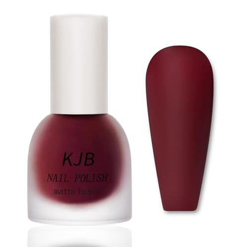 Smalto Borgogna opaco, ad asciugatura rapida e a lunga durata, smalto atossico a base d'acqua, opaco bordeaux, senza raggi UV, per nail art, manicure (bordeaux)