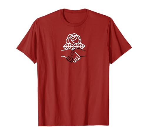 Democratic Socialism Socialist Rose Handshake Tee Shirt T-Shirt