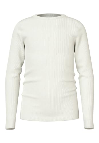 NAME IT Mädchen Nkfnakal Short Top Noos Langarmshirt, Bright White, 122-128 EU