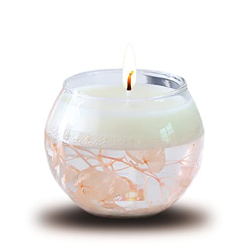 Scented Candle With Dry Flowers, Aromatherapy Candles Gifts For Women Birthday Mother's Day Anniversary, Natural Soy Candle Decorative Candles Home Decoration Candles For Home Scented Non-Toxic, White #TOP27
