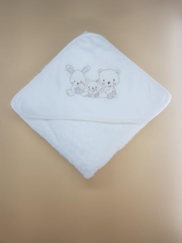 Genérico Roupa de bebé – toalha de banho com capuz para bebé 100% algodão – 80 cm x 80 cm (creme)