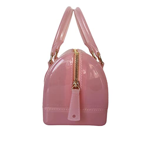 Image of Ladies Summer Jelly Pillow-shaped Top Handle Handbag Candy Color Transparent Crystal Purse