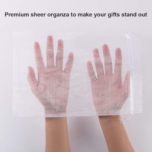 Image of Dealglad 50pcs Drawstring Organza Jewelry Candy Pouch Christmas Wedding Party Favor Gift Bags (8x12, White)