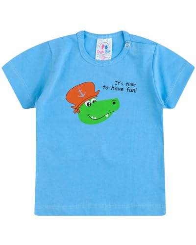 Kit Roupa de Bebê 4 Peças Camisetas Manga Curta Estampadas em Algodão Meia Malha Premium para Menino