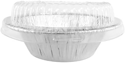 AGIANT Disposable Aluminum 4" Deep Mini Pie/Tart Pan with Clear Dome Lids 1152P (200)